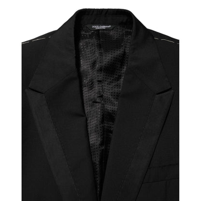 Dolce & Gabbana Black Wool 2 Buttons Suit Men Jacket Blazer 1728,67345645728,Black,Blazers - Suits & Blazers - Clothing,Clothing,Dolce & Gabbana,IT52 | XL,Material: 03+05%SE+92%WV,Men,New with tags,Suits & Blazers - Clothing