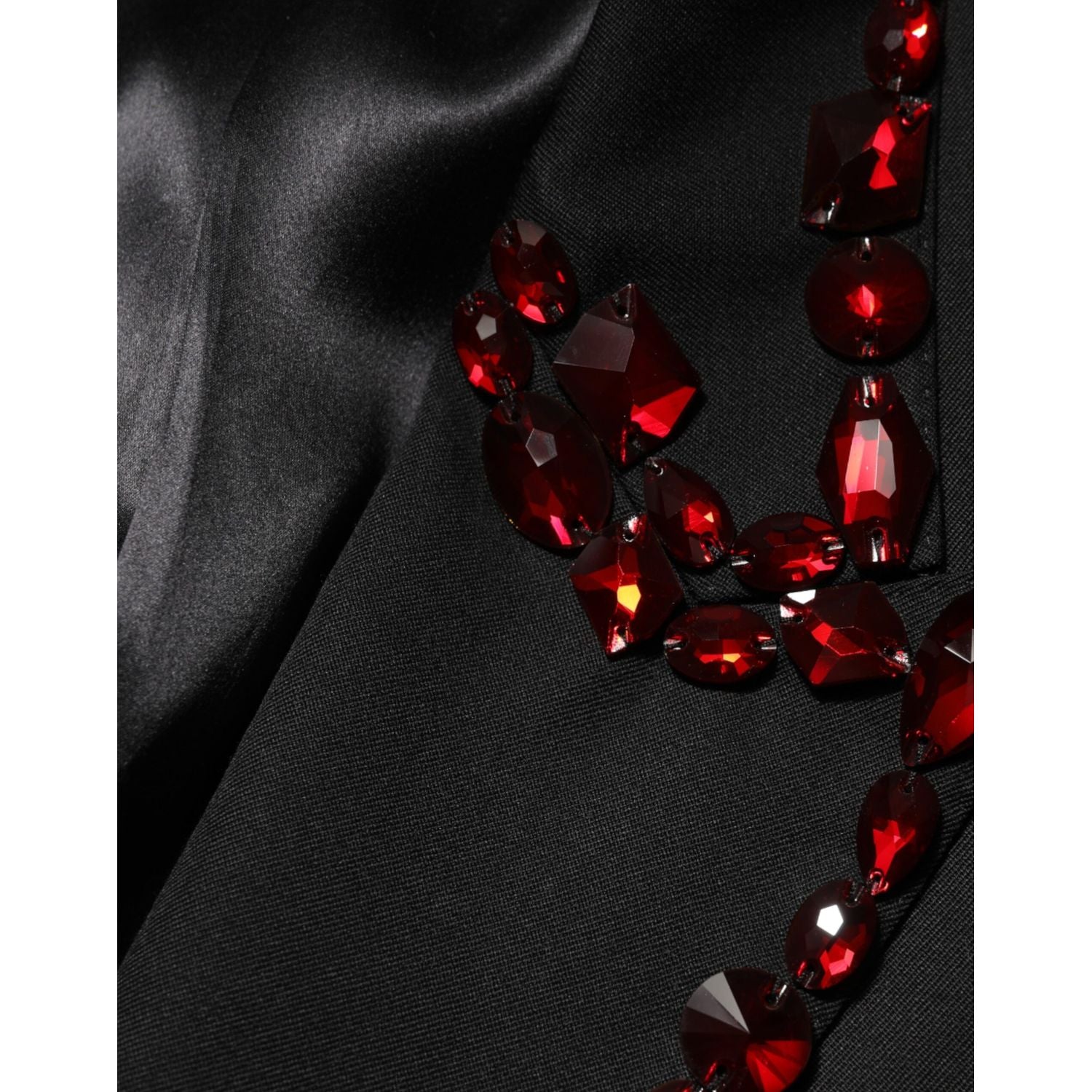 Dolce & Gabbana Black SICILIA Crystal Embellished Men Blazer
