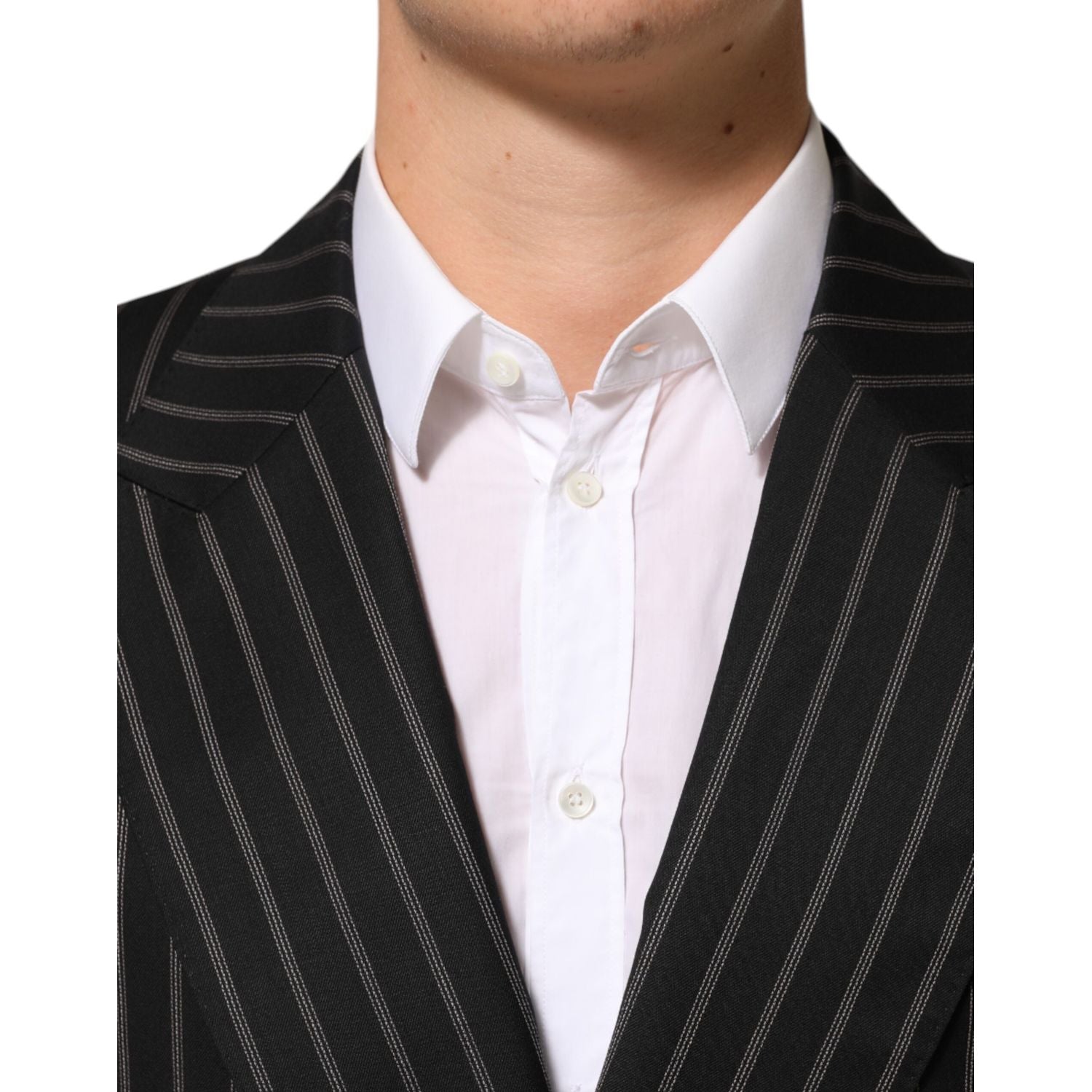 Dolce & Gabbana Black Stripes SICILIA 1 Button Suit Blazer