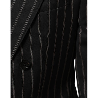 Dolce & Gabbana Black Stripes SICILIA 1 Button Suit Blazer