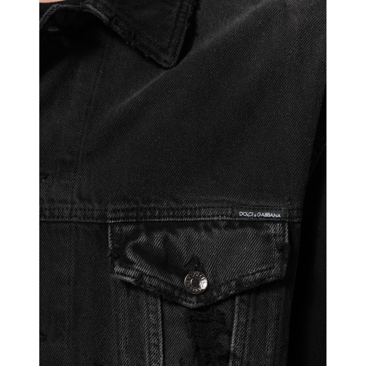 Dolce & Gabbana Black Cotton Stretch Denim Blouson Jacket
