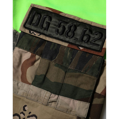 Dolce & Gabbana Green Patchwork Heart Men Sweatshirt Sweater
