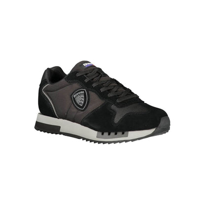 Blauer Black Leather Men Sneaker