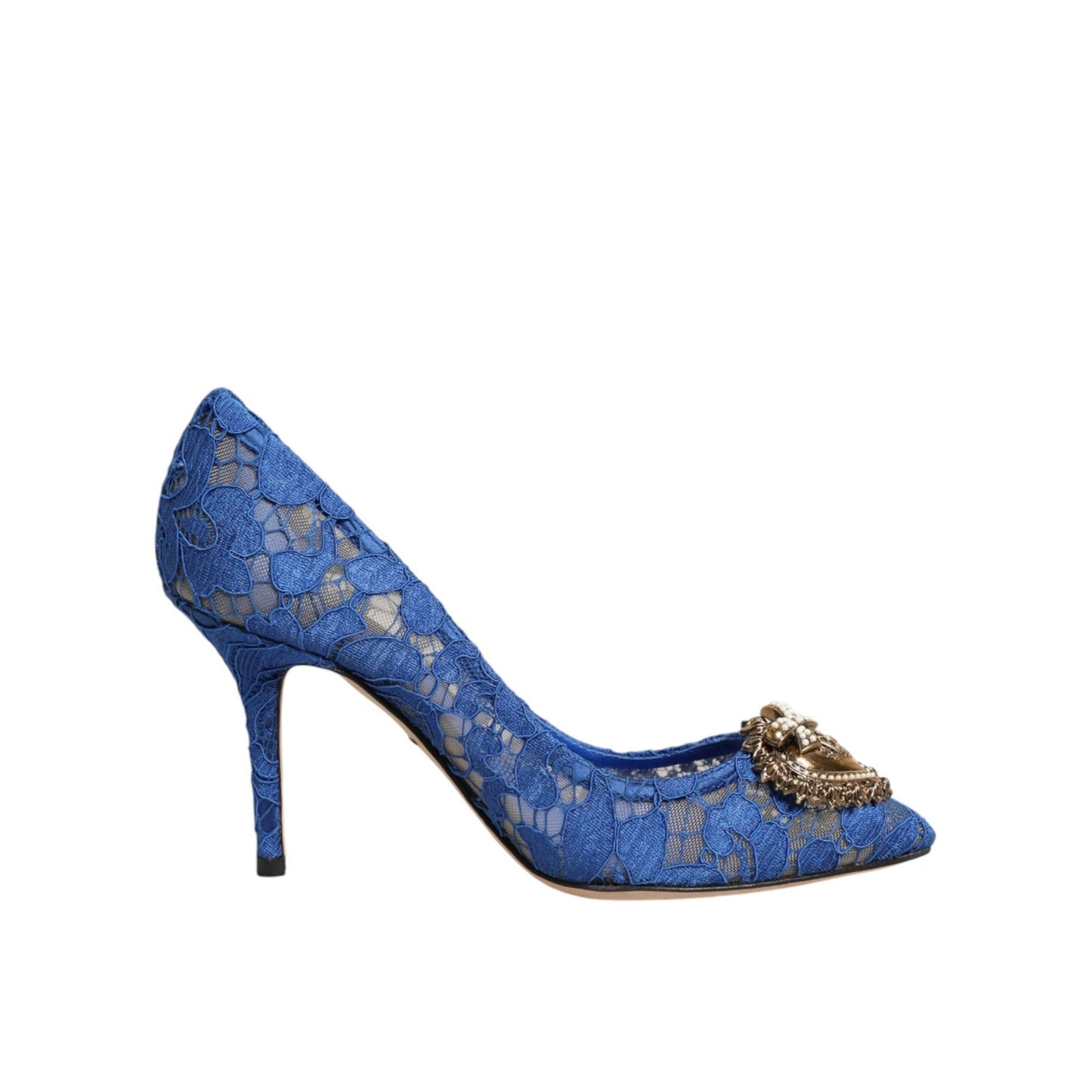 Dolce & Gabbana Blue Taormina Lace DEVOTION Pumps Shoes \