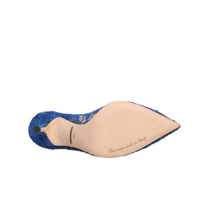 Dolce & Gabbana Blue Taormina Lace DEVOTION Pumps Shoes \