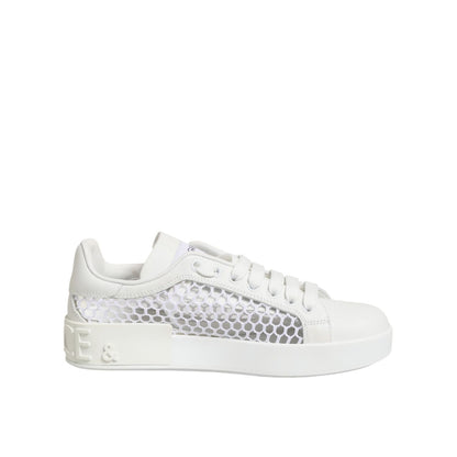 Dolce & Gabbana White Mesh Inserts Low Top Sneakers Shoes