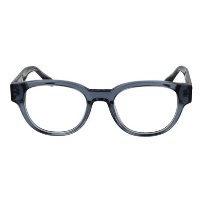 Trussardi Blue Acetate Glasses (Frames) for men, full-rim style, demo lenses, 49-19-145 size, with spring hinge.