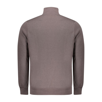 Rear view of Norway 1963 Brown Cotton Sweatshirt featuring long sleeves and zip pockets.