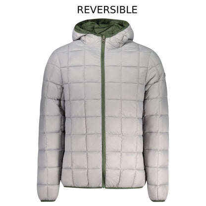 Norway 1963 Green Polyester Men's Reversible Jacket with a sleek design and hood, showcasing modern style and versatility.