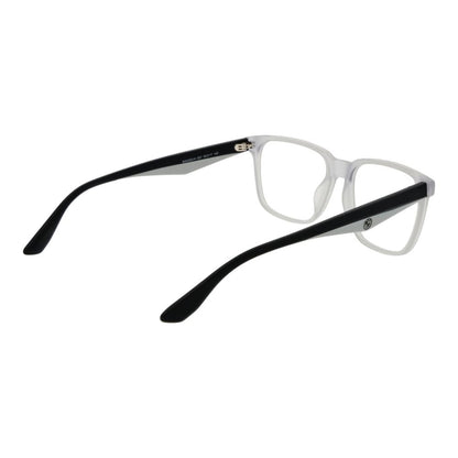 BMW White Acetate Glasses (Frames) with full-rim rectangle design for men. White acetate frame and demo lenses included.