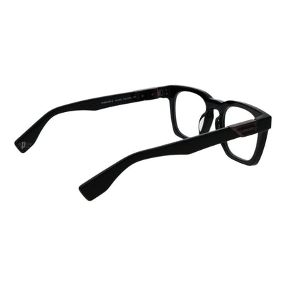 Police Black Cellulose Acetate Glasses (Frames) for men, full-rim square style, 51-22-145, demo lenses, with branded case