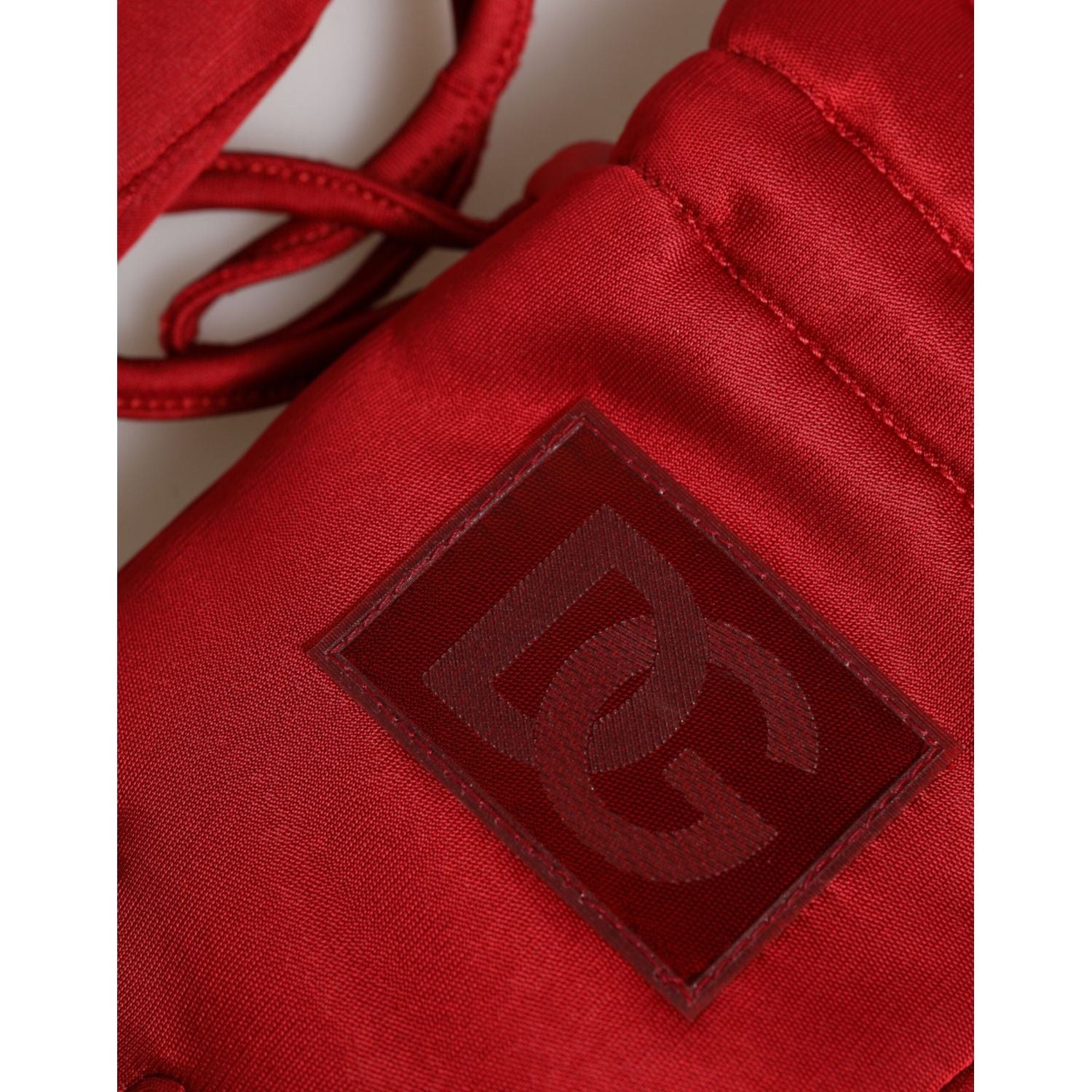 Dolce & Gabbana Red Viscose Motorcycle Biker Mitten Gloves