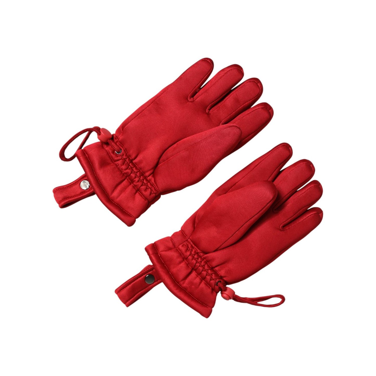 Dolce & Gabbana Red Viscose Motorcycle Biker Mitten Gloves