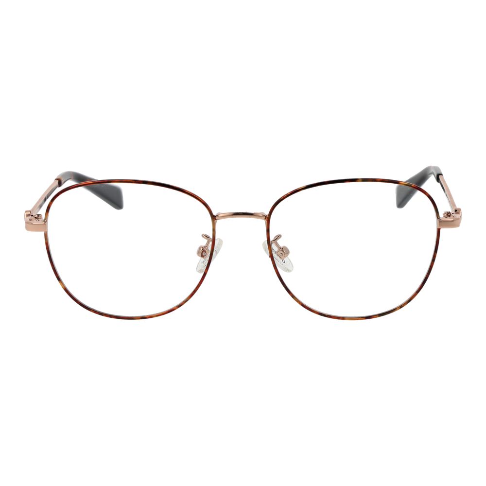 Guess Rose Gold Metal Glasses (Frames) for women with full-rim round style, metal frame, and demo lenses.