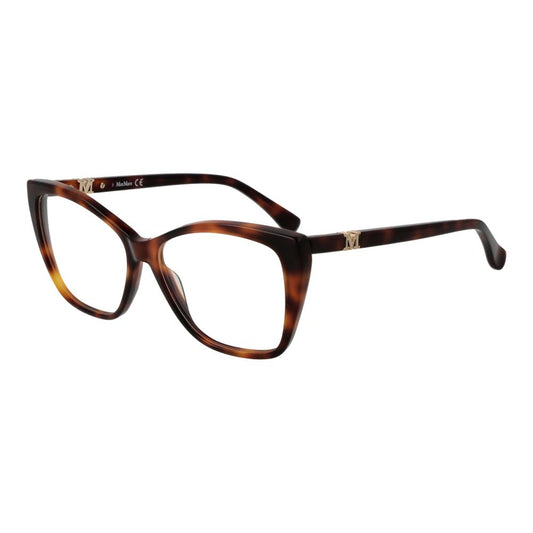 Max Mara Brown Acetate Glasses (Frames) in full-rim square style for women.