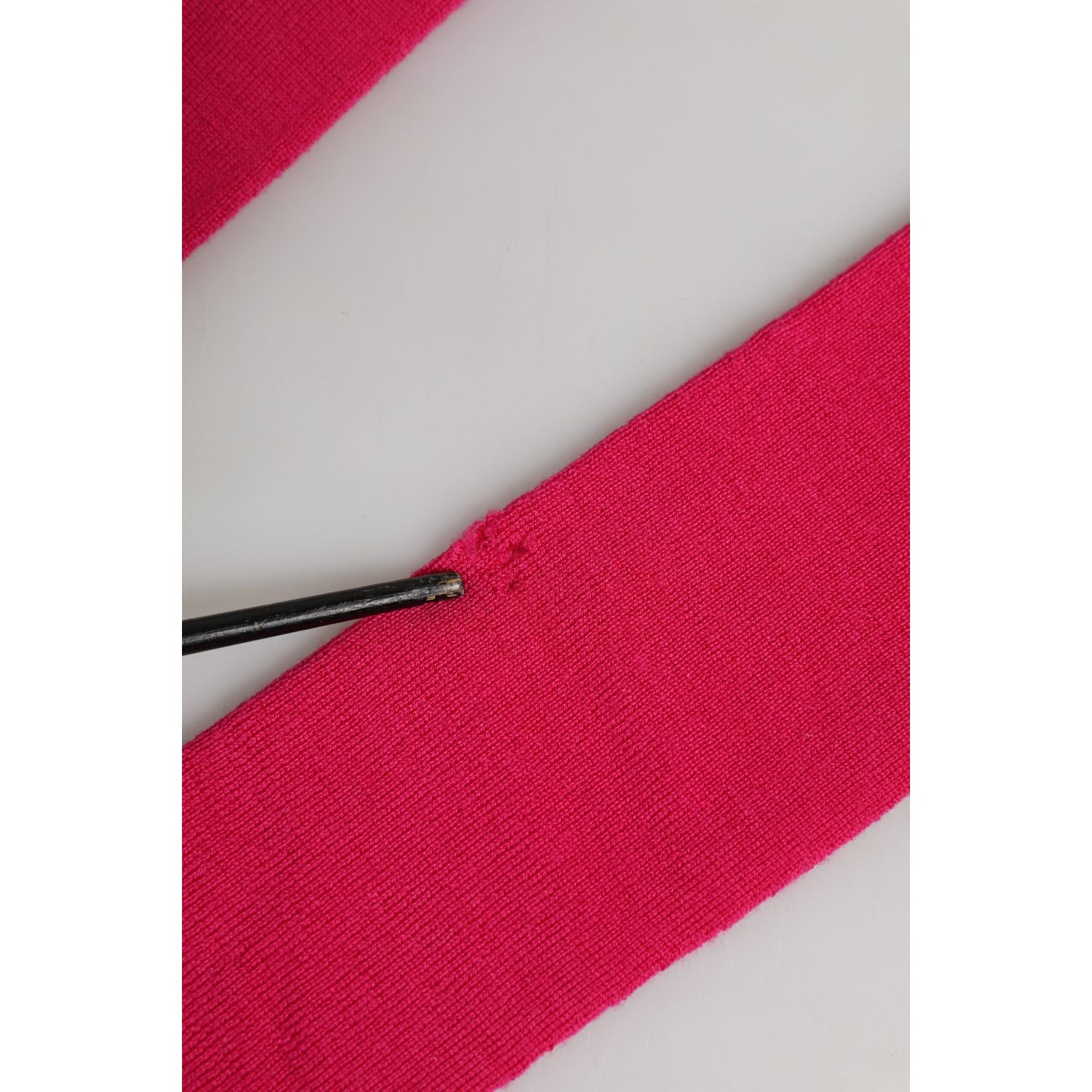 Dolce & Gabbana Pink Wool Fingerless Elbow Length Mitten Gloves