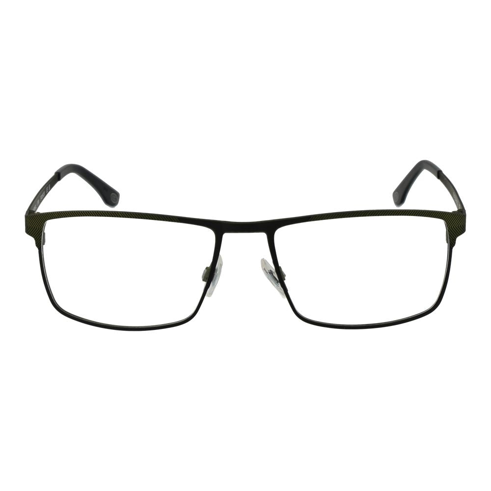 Land Rover Green Stainless Steel Glasses Frames, full-rim rectangle style for men, stainless steel with green color.