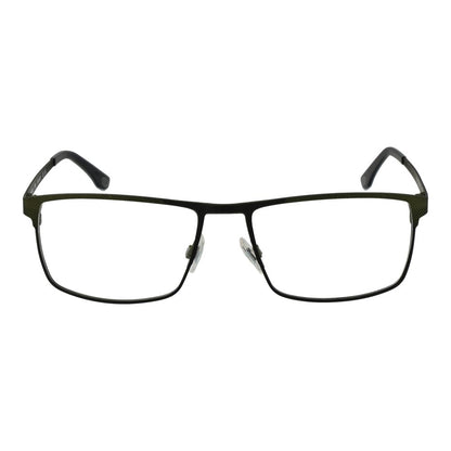 Land Rover Green Stainless Steel Glasses Frames, full-rim rectangle style for men, stainless steel with green color.