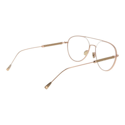 Tod's Rose Gold Metal Glasses (Frames) for men, half-rim aviator style with rose gold metal frame and demo lenses, size 56-17-145.