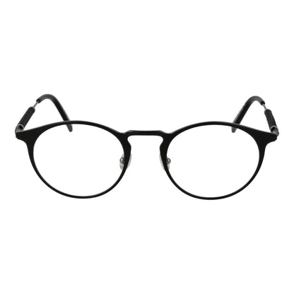 Front view of Tod's Black Metal Glasses (Frames) with full-rim panto style and demo lenses.