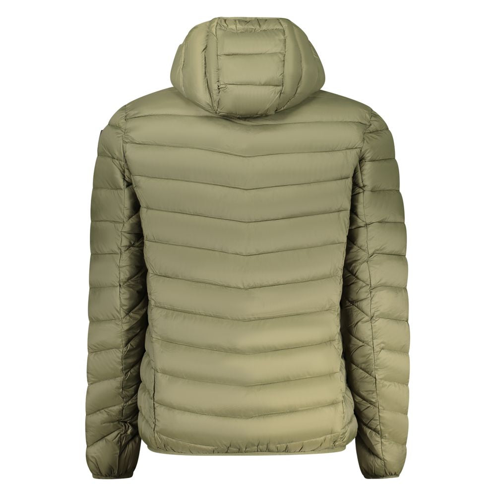 Back view of Marina Yachting Green Polyamide Men Jacket with hood