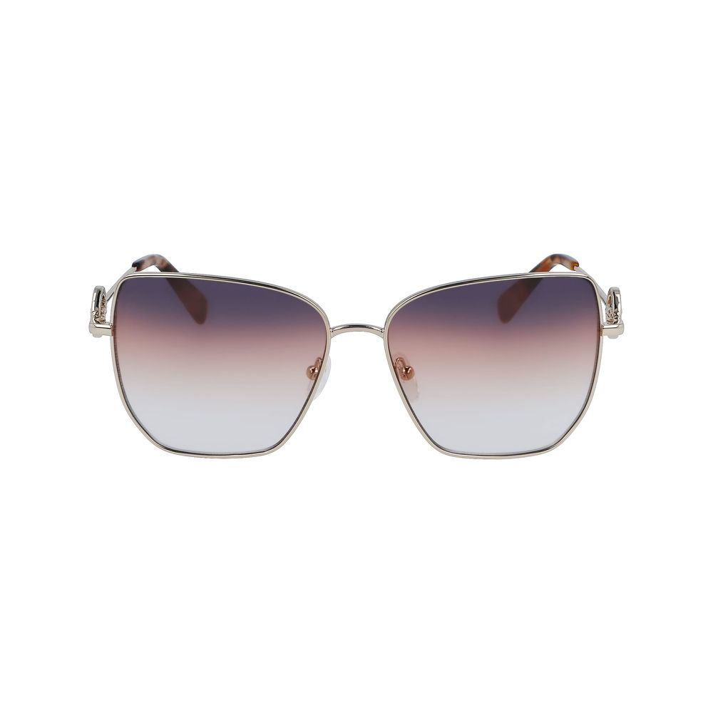 Longchamp Gold Metal Sunglasses with gradient lenses, women's style LO169S5815726, golden metal frame. Measures: 58/15/140 mm.
