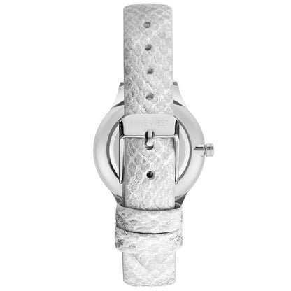 Nine West Gray Leather Dress Watch