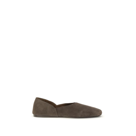 Khaite Brown Calf Leather Bos Taurus Ballet Flats1728,72470364320,Ballet Flats - Flats - Shoes,Brown,EU37.5/US7.5,Flats - Shoes,Khaite,New with tags,Shoes,Women
