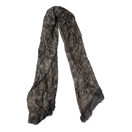 Dolce & Gabbana Brown Camouflage Modal Men Shawl Scarf