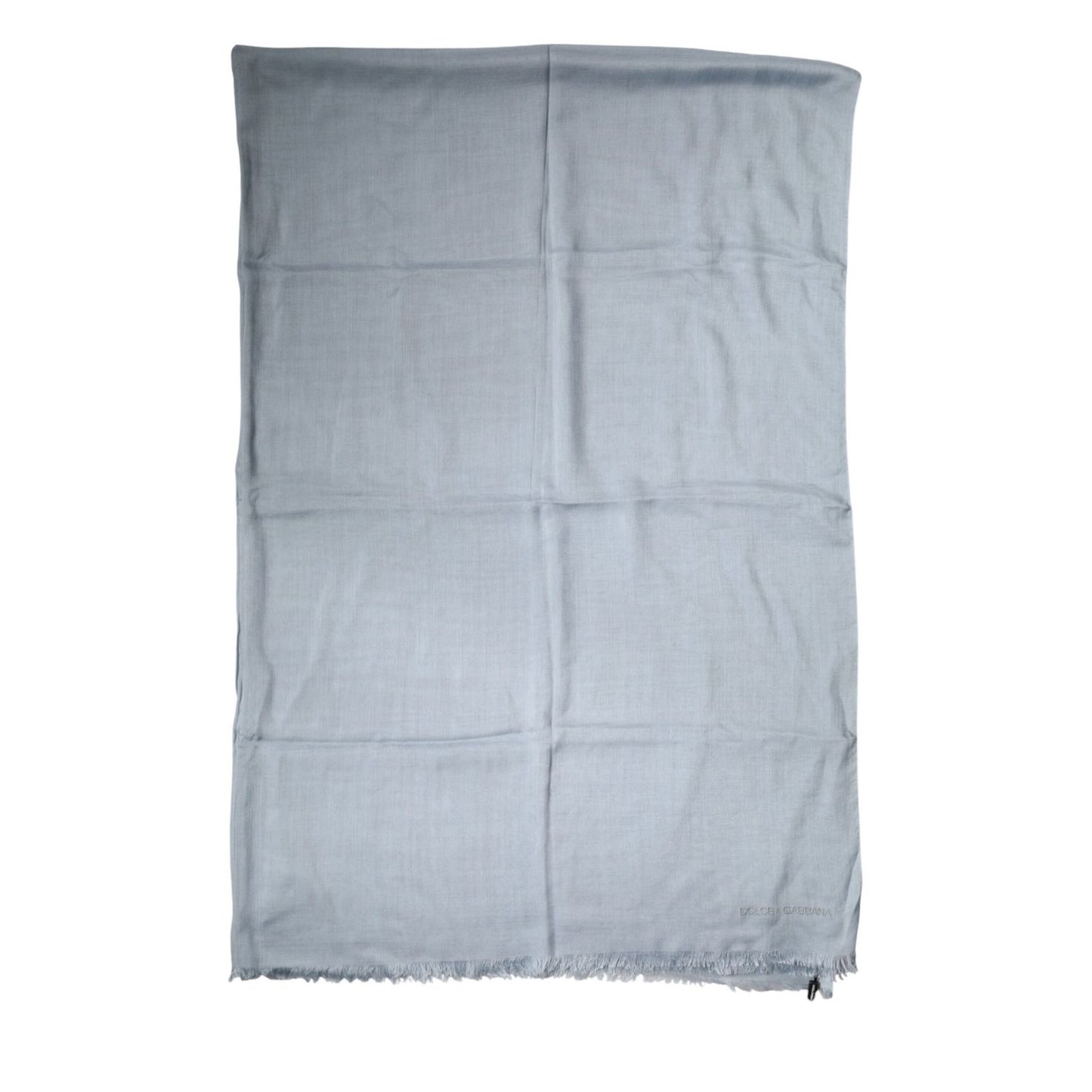Dolce & Gabbana Light Blue Cashmere Knitted Shawl Scarf