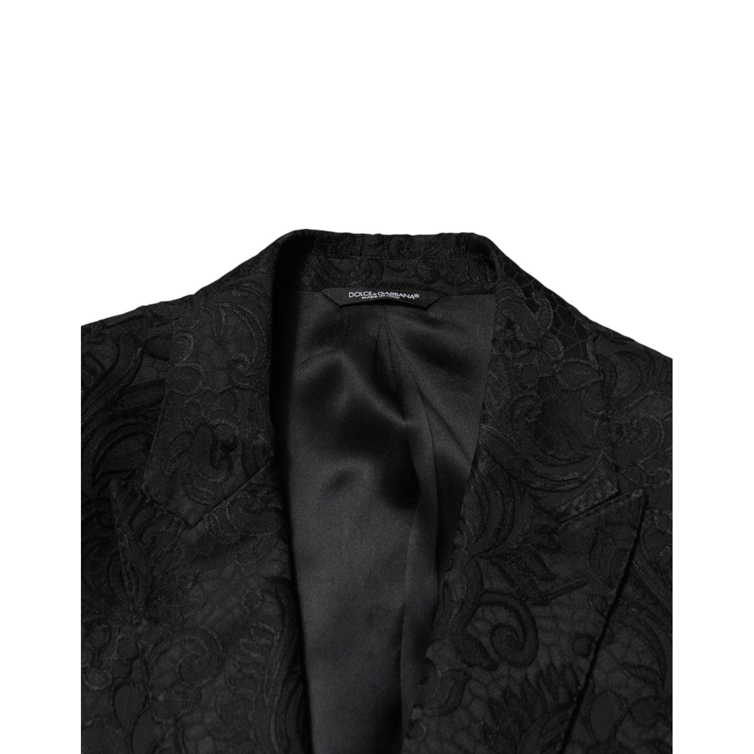 Dolce & Gabbana Black Brocade Single Breasted 2 Piece Suit