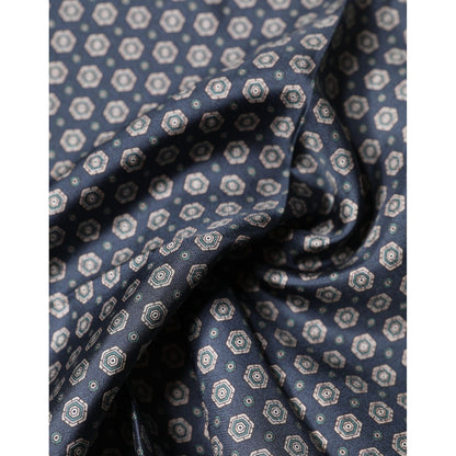 Dolce & Gabbana Blue Patterned Silk Square Handkerchief Scarf