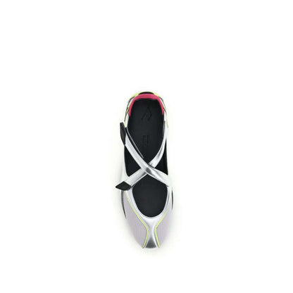 The Attico Silver Polyurethane Ballet Flats