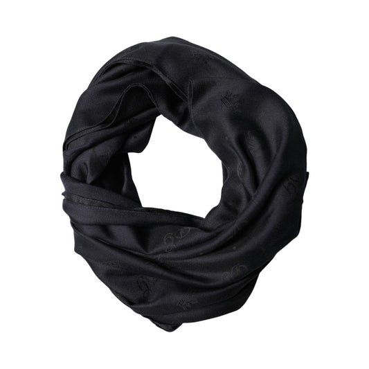 Dolce & Gabbana Black Lace Stole Silk NeckWrap Shawl Scarf