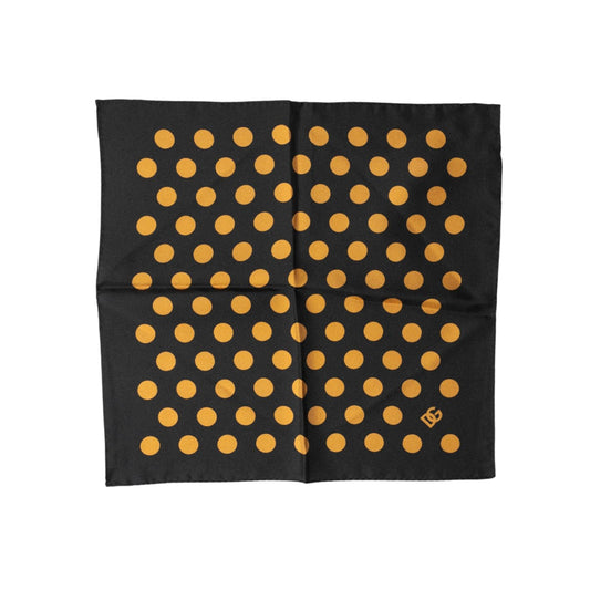 Dolce & Gabbana Black Polka Dot Square Handkerchief Scarf