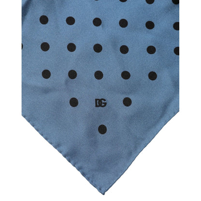Dolce & Gabbana Blue Polka Dot Square Handkerchief Scarf