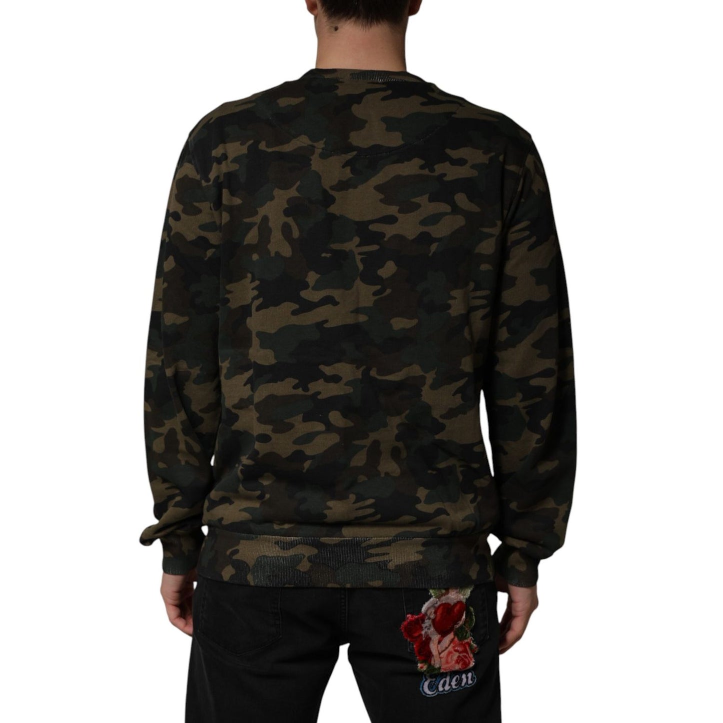 Dolce & Gabbana Multicolor Camouflage Men Sweatshirt Sweater