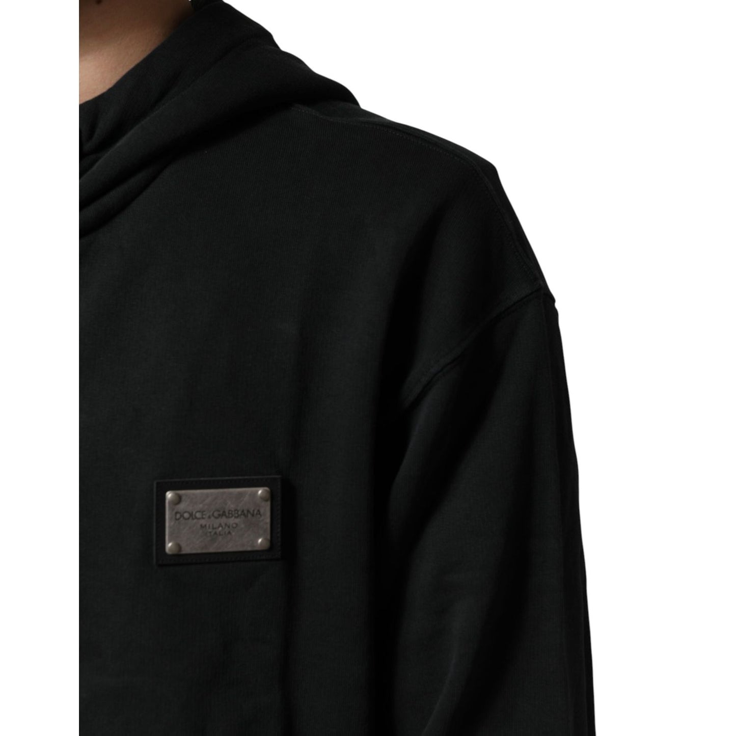 Dolce & Gabbana Black Full Zip Hooded Men Sweatshirt Sweater