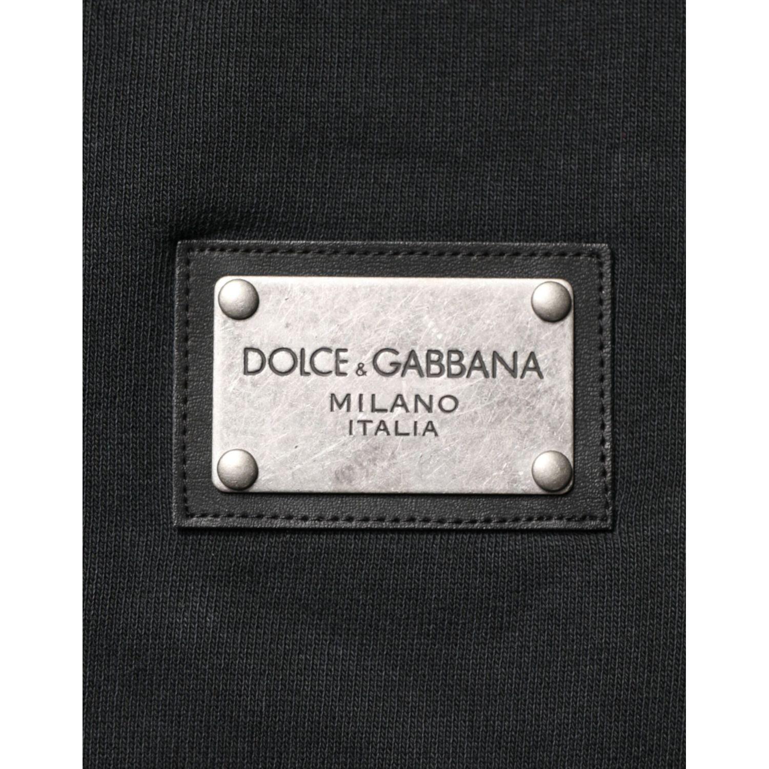 Dolce & Gabbana Black Full Zip Hooded Men Sweatshirt Sweater