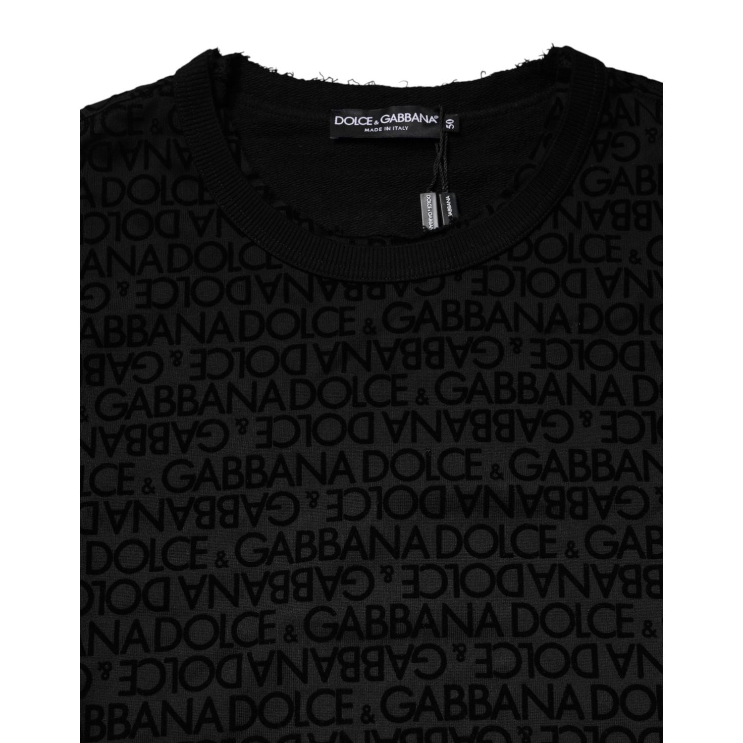 Dolce & Gabbana Black Monogram Crew Neck Sweatshirt Sweater