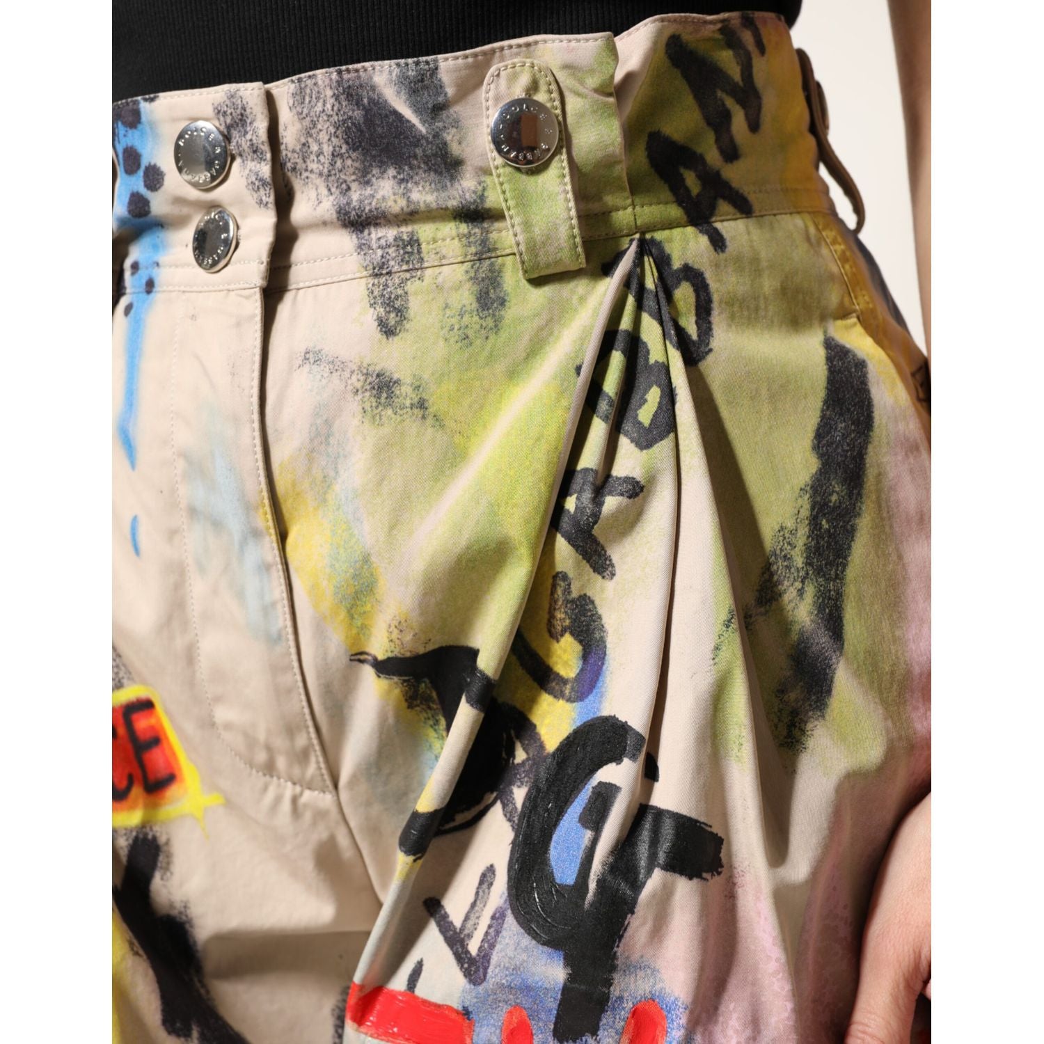 Dolce & Gabbana Multicolor Graffiti HighWaist Bermuda Shorts