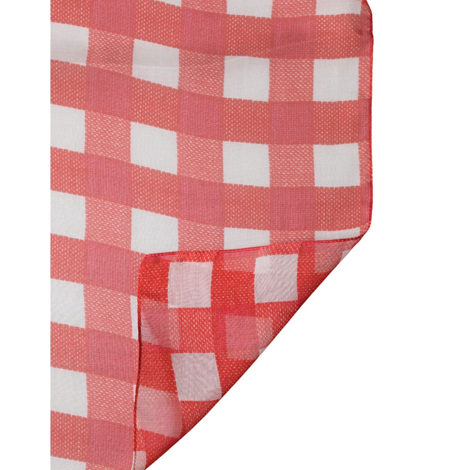 Dolce & Gabbana Red Checkered Stole Neck Wrap Shawl Scarf