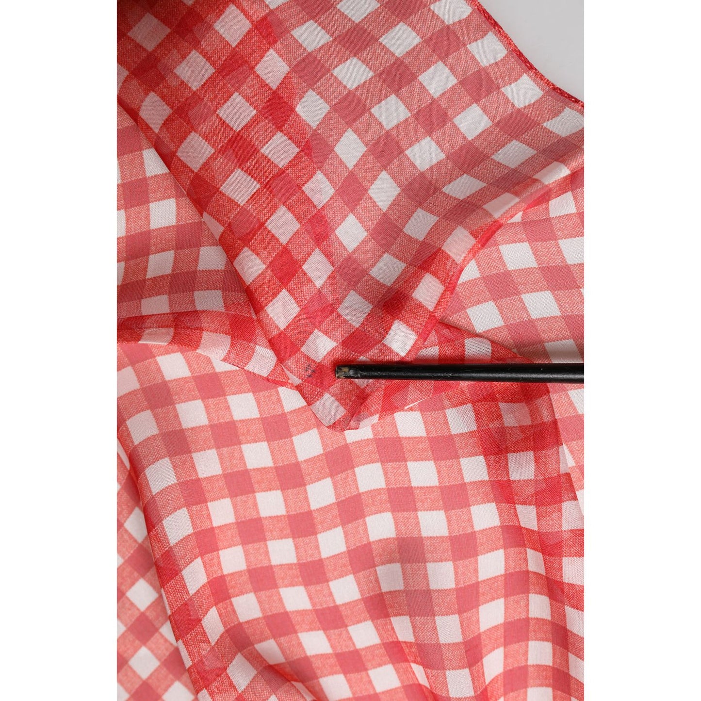 Dolce & Gabbana Red Checkered Plaid Neck Wrap Shawl Scarf