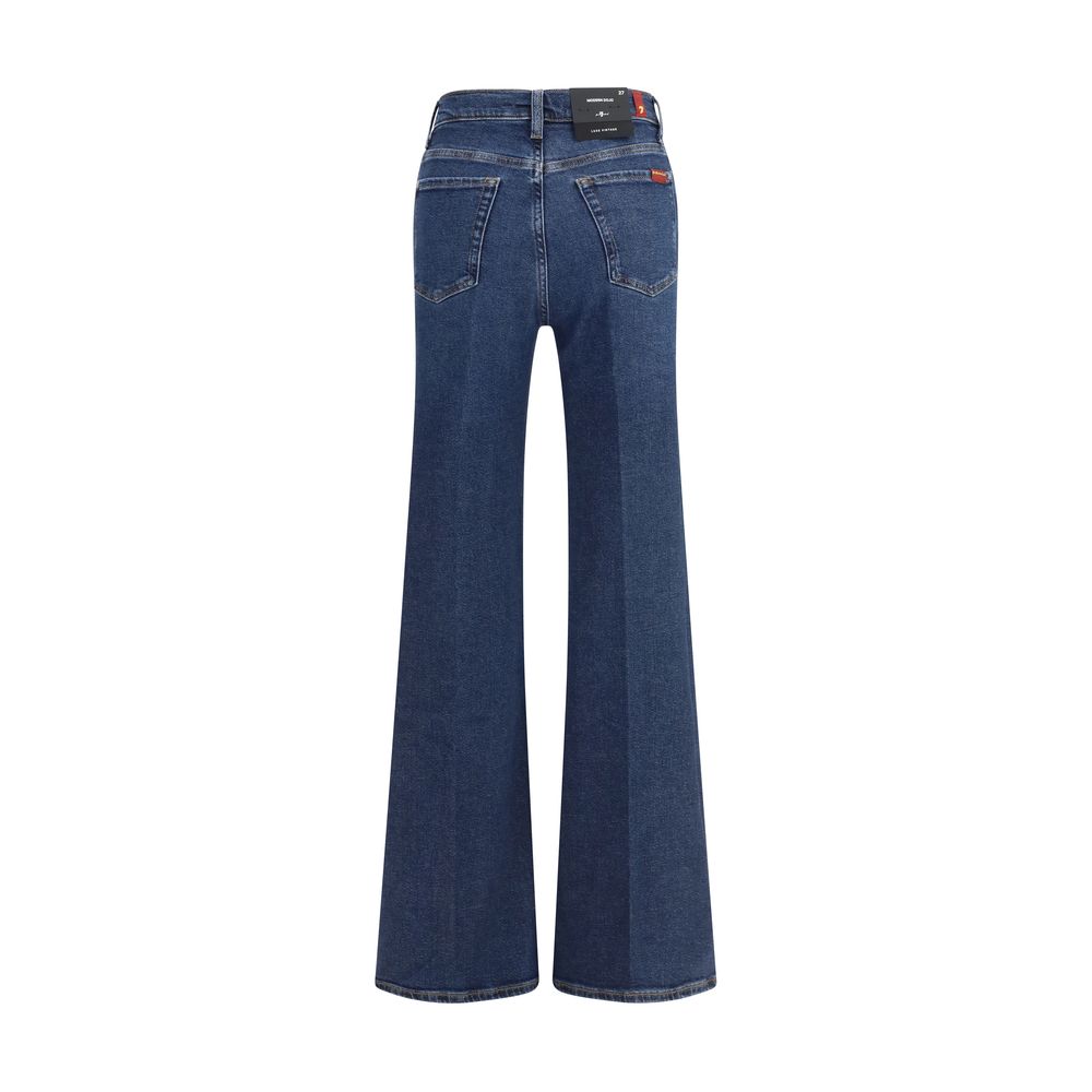 7FOR Blue Cotton Flared Jeans 1728,27,30,72470364320,7FOR,Blue,Clothing,Flared Jeans - Jeans Denim - Clothing,Jeans Denim - Clothing,New with tags,Women