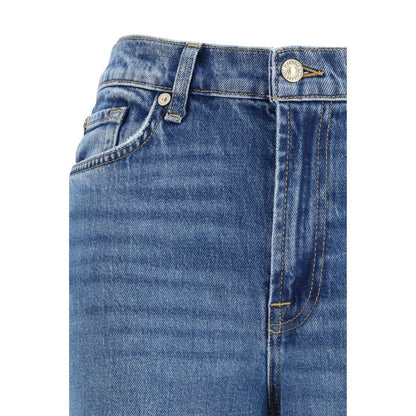 7FOR Blue Cotton Flared Jeans 1728,27,72470364320,7FOR,Blue,Clothing,Flared Jeans - Jeans Denim - Clothing,Jeans Denim - Clothing,New with tags,W25,Women