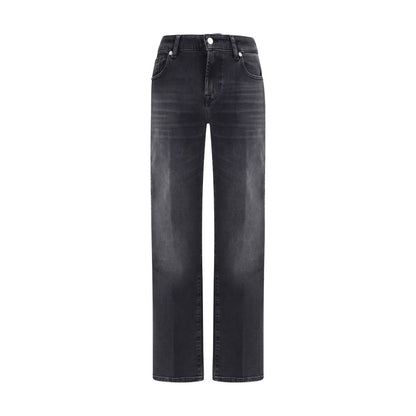 7FOR Black Cotton Straight-Leg Jeans 1728,26,27,72470364320,7FOR,Black,Clothing,Jeans Denim - Clothing,New with tags,Straight-Leg Jeans - Jeans Denim - Clothing,W24,W29,Women