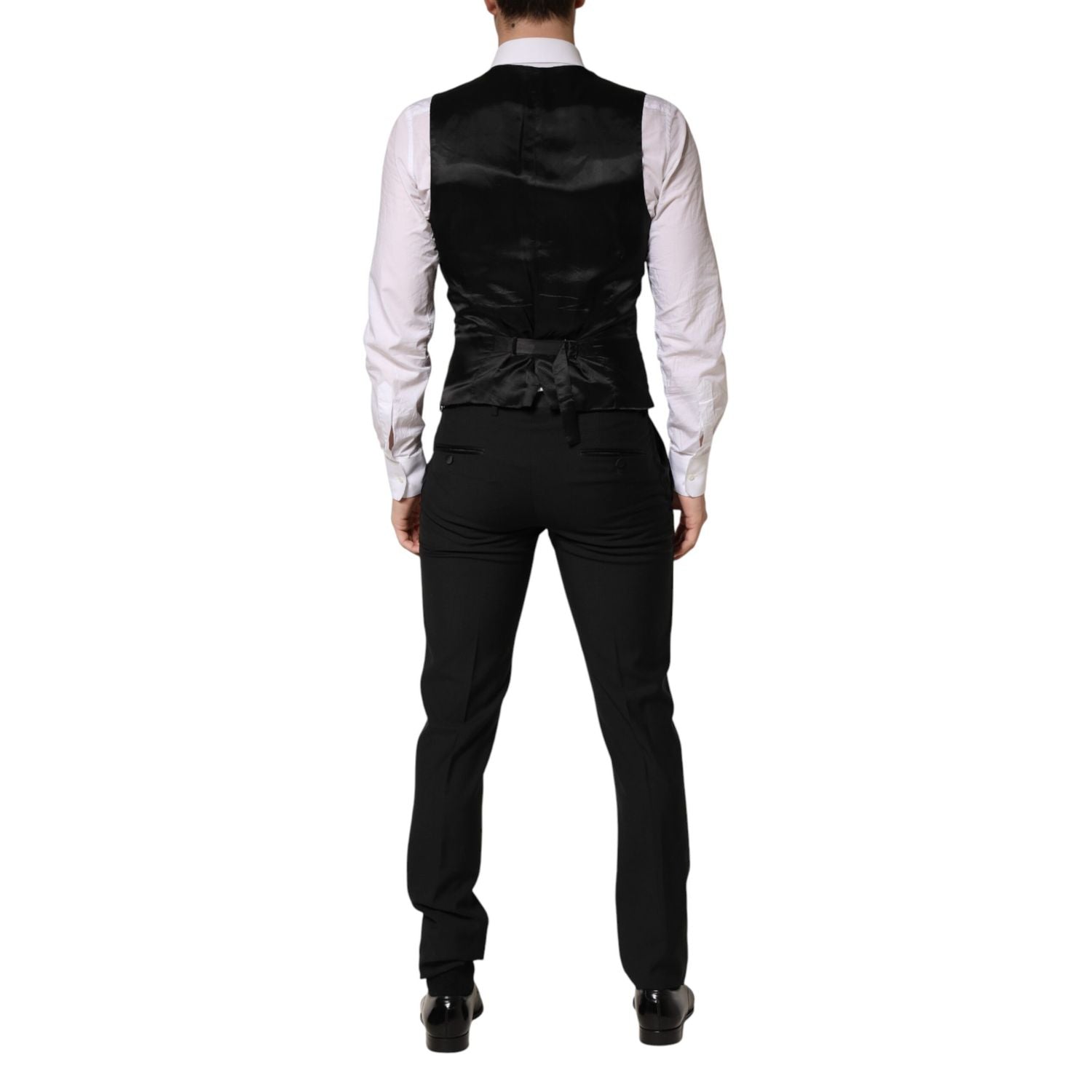Dolce & Gabbana Black Wool Single Breasted 3 Piece Men Suit