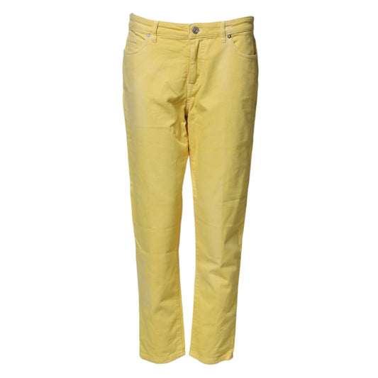 Nine In The Morning Yellow Tapered Mid Waist Denim Trouser Jeans
