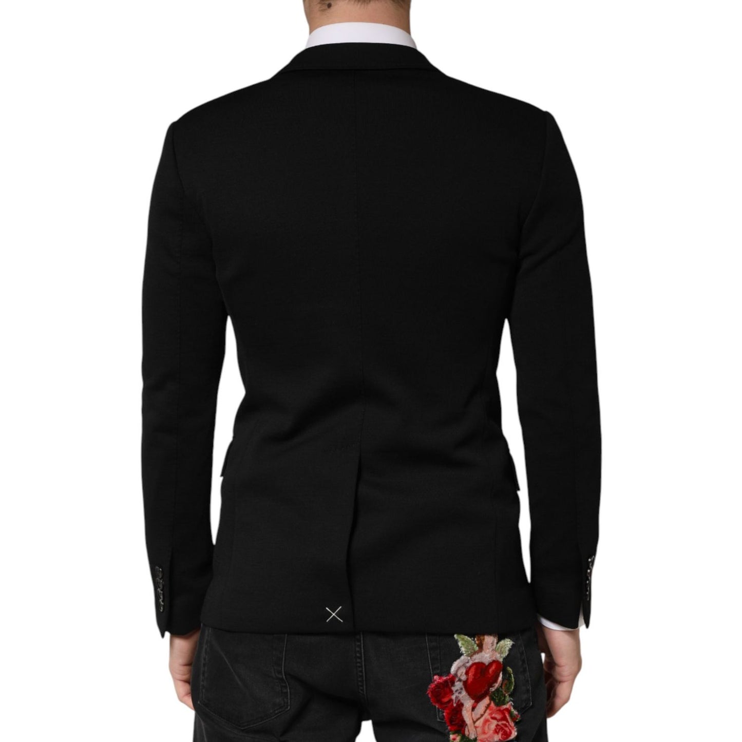 Dolce & Gabbana Black Wool Single Breasted 2 Button Blazer1728,67345645728,Black,Blazers - Suits & Blazers - Clothing,Clothing,Dolce & Gabbana,IT46 | S,Material: 08%PA+92%WV,Men,New with tags,Suits & Blazers - Clothing