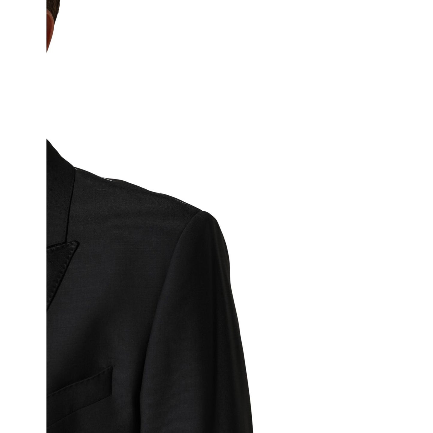 Dolce & Gabbana Black MARTINI Single Breasted Jacket Blazer1728,67345645728,Black,Blazers - Suits & Blazers - Clothing,Clothing,Dolce & Gabbana,IT54 | XL,Material: 90% Virgin Wool 7% Silk 3% Polyester,Men,New with tags,Suits & Blazers - Clothing
